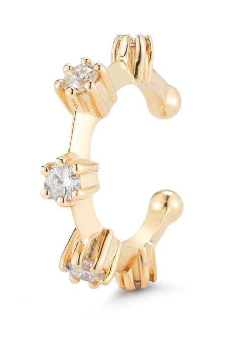 JADE TRAU-Yellow Gold Kismet Diamond Ear Cuff-YELLOW GOLD