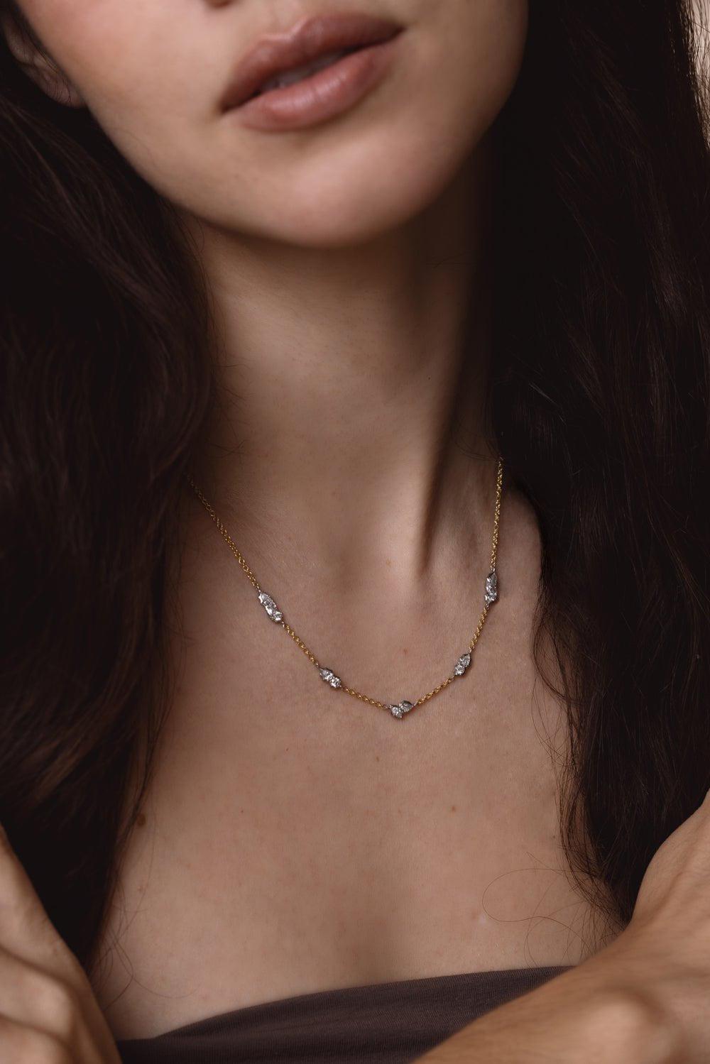 JADE TRAU-Posey Station Necklace-PLATINUM