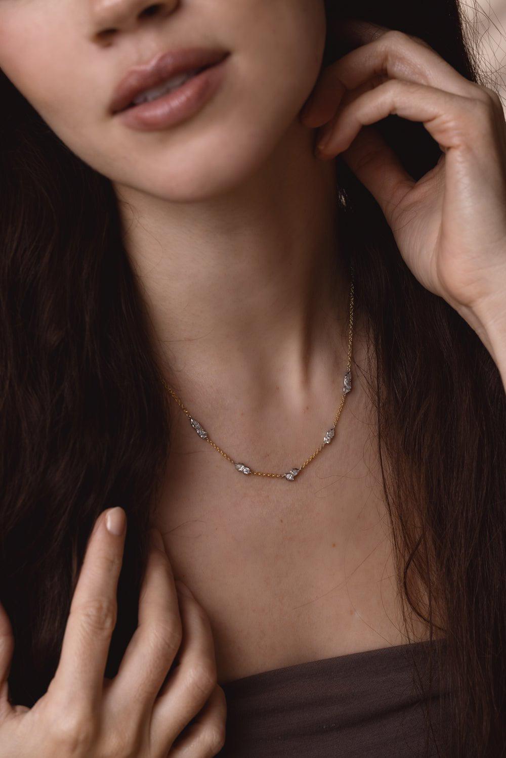 JADE TRAU-Posey Station Necklace-PLATINUM