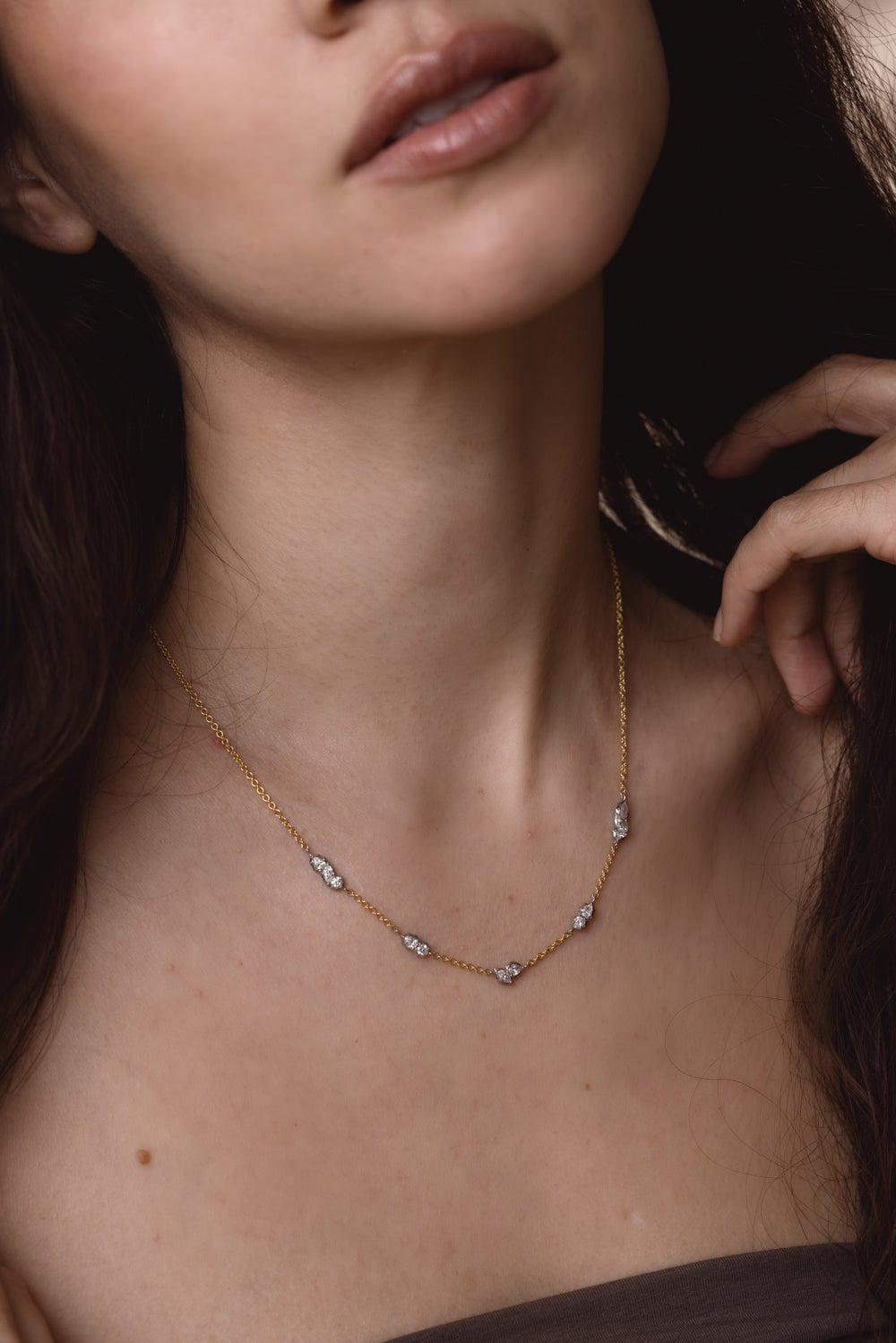 JADE TRAU-Posey Station Necklace-PLATINUM