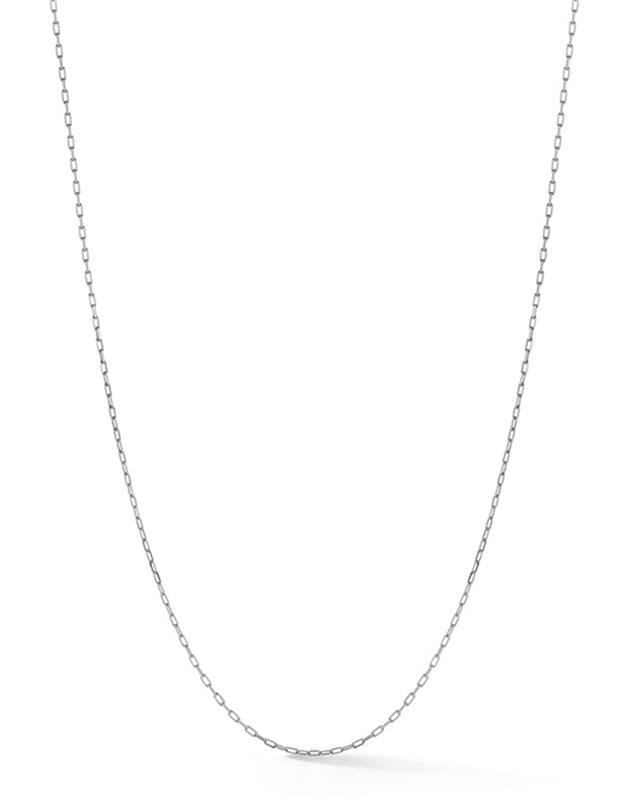 JADE TRAU-Rectangle Chain No.40 16in-WHITE GOLD