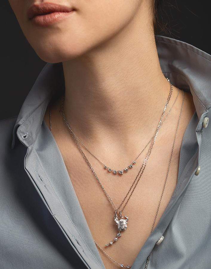 JADE TRAU-Small Penelope Diamond Necklace-WHITE GOLD