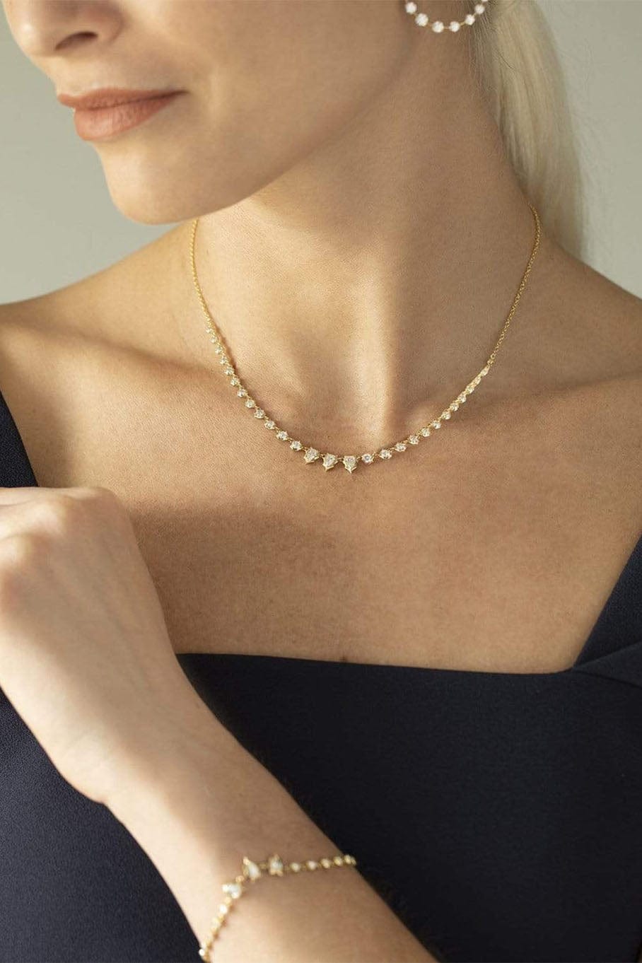 JADE TRAU-Envoy Riviera Necklace - Yellow Gold-YELLOW GOLD