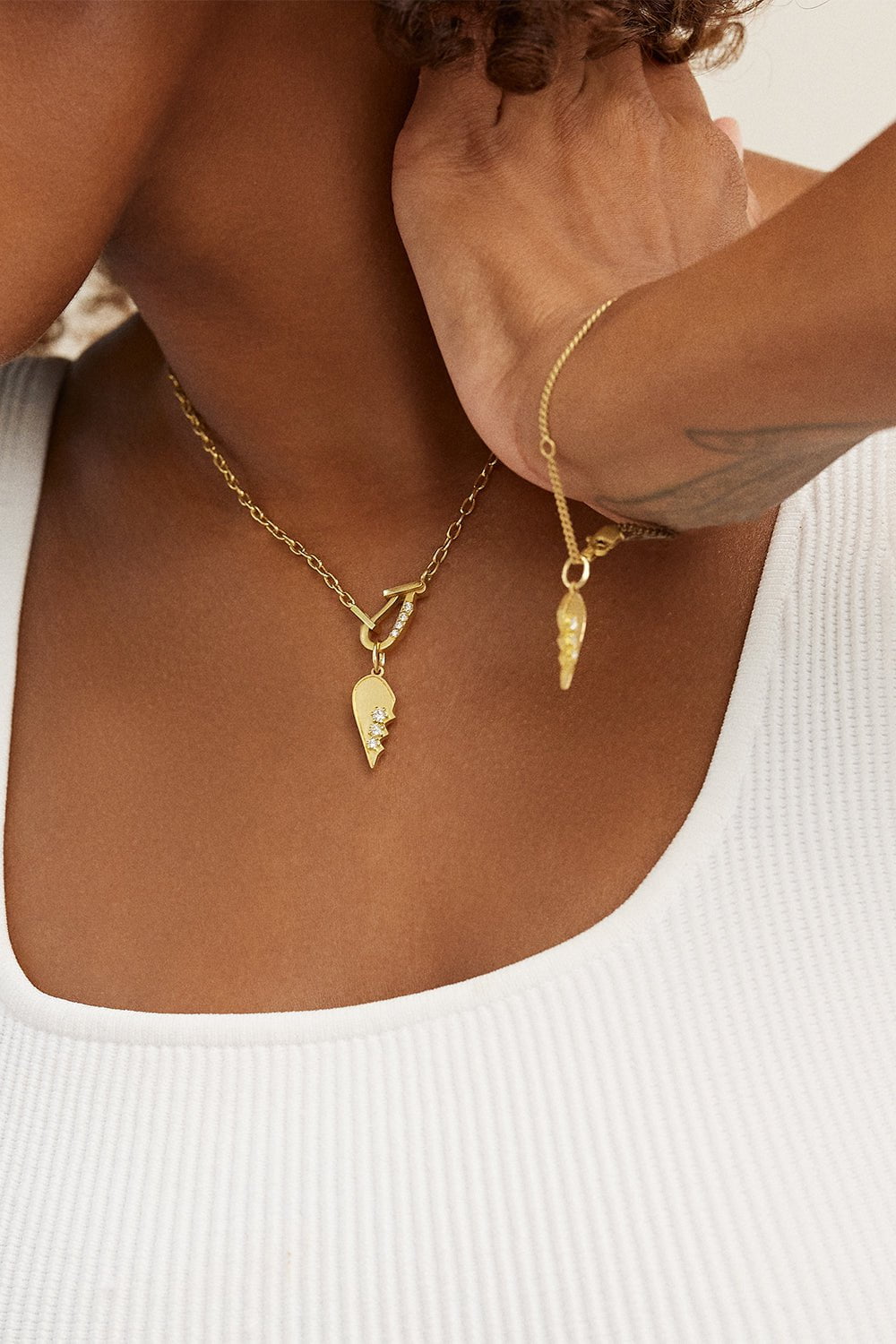 JADE TRAU-Mini Diamond Lola Necklace-YELLOW GOLD