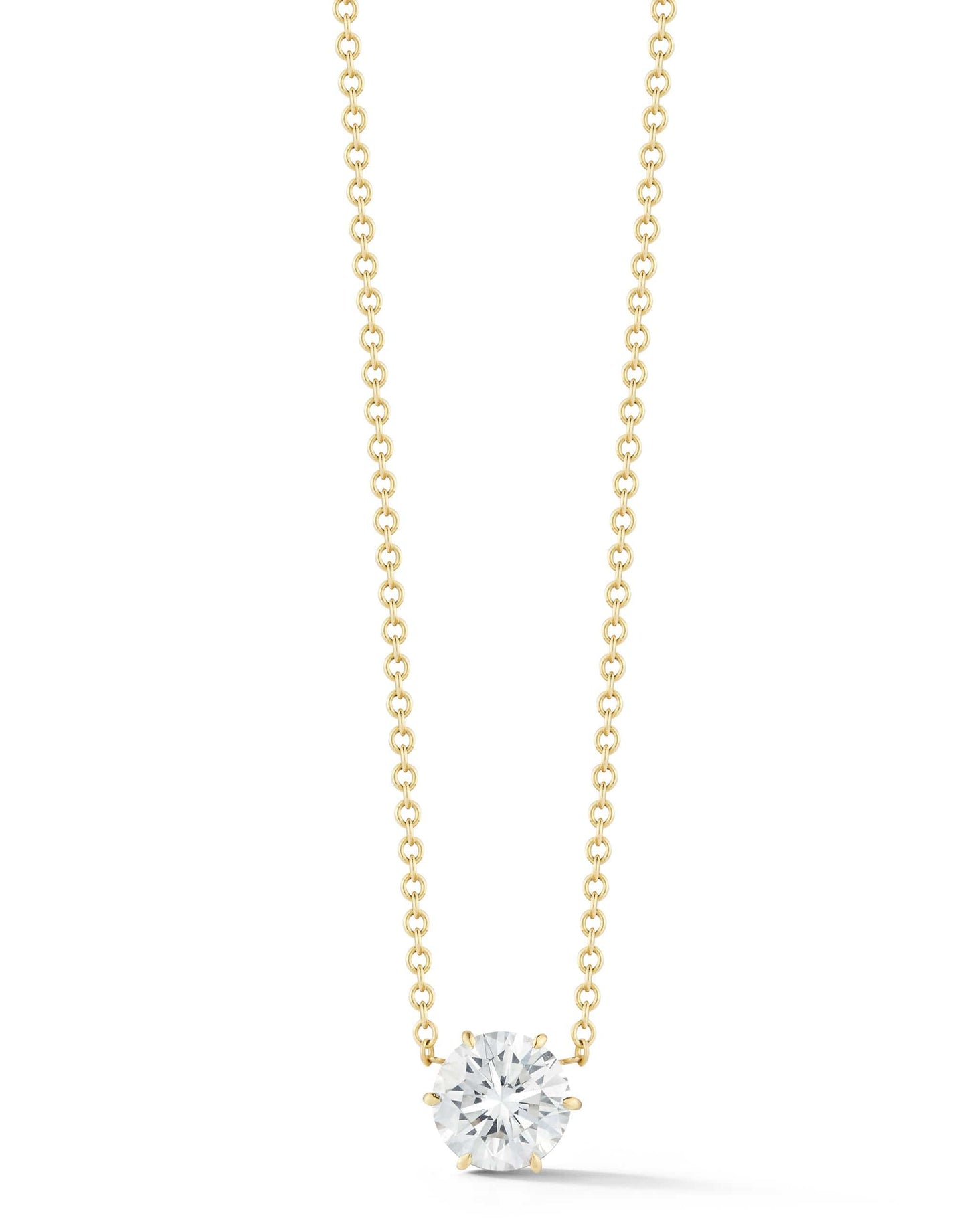 JADE TRAU-Penelope Diamond Solitaire Necklace-YELLOW GOLD