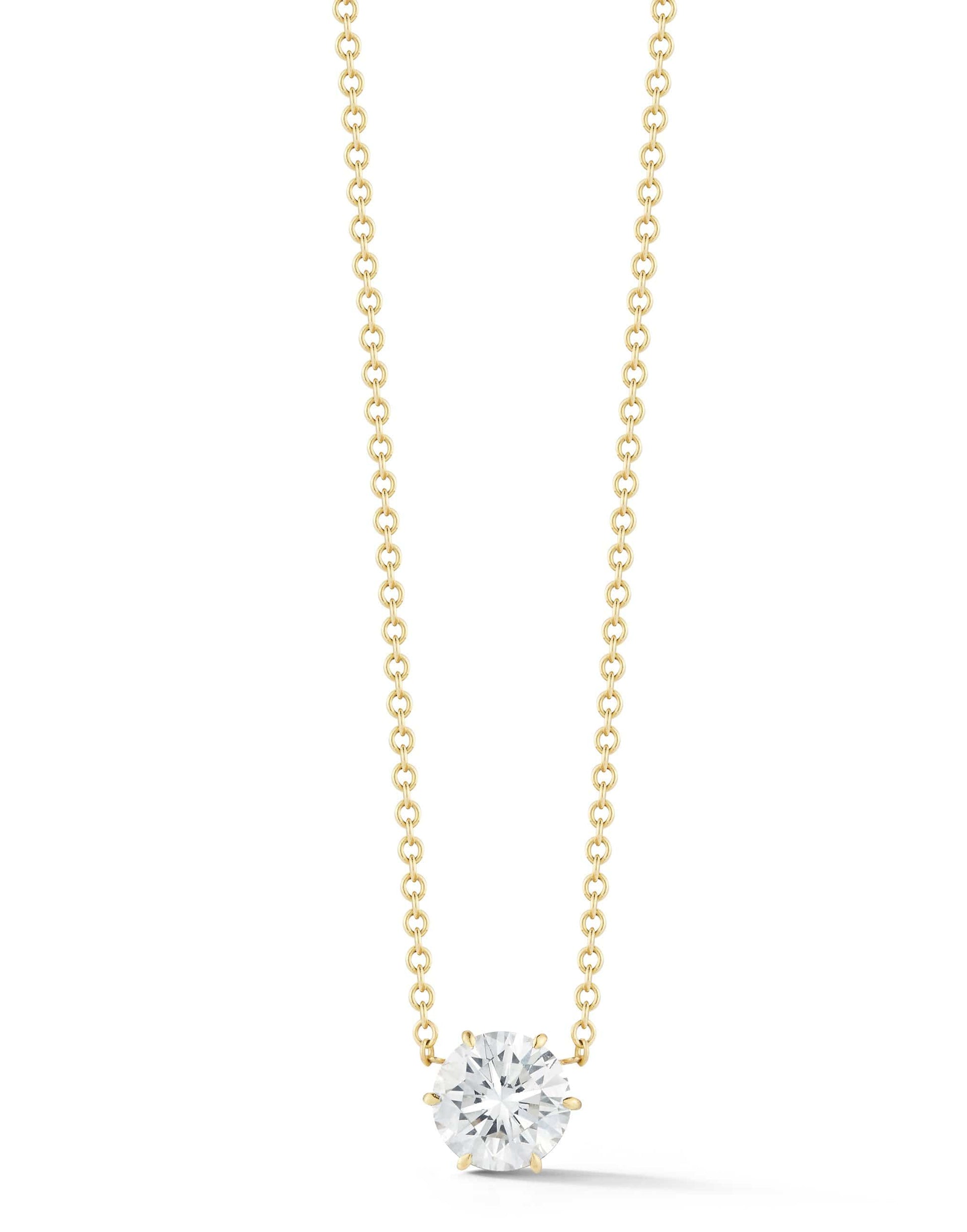 JADE TRAU-Penelope Diamond Solitaire Necklace-YELLOW GOLD