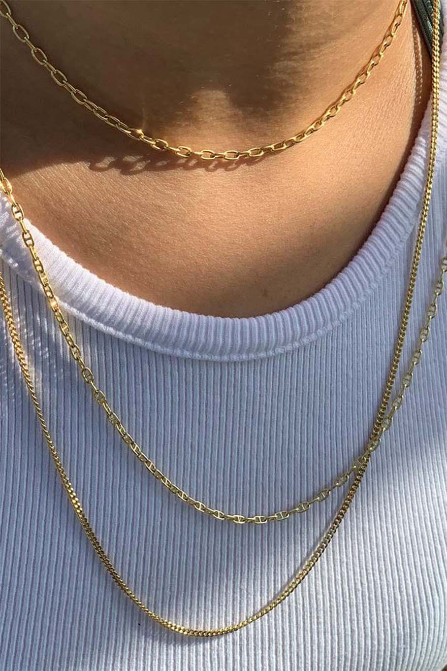JADE TRAU-Small Curb Link Chain-YELLOW GOLD