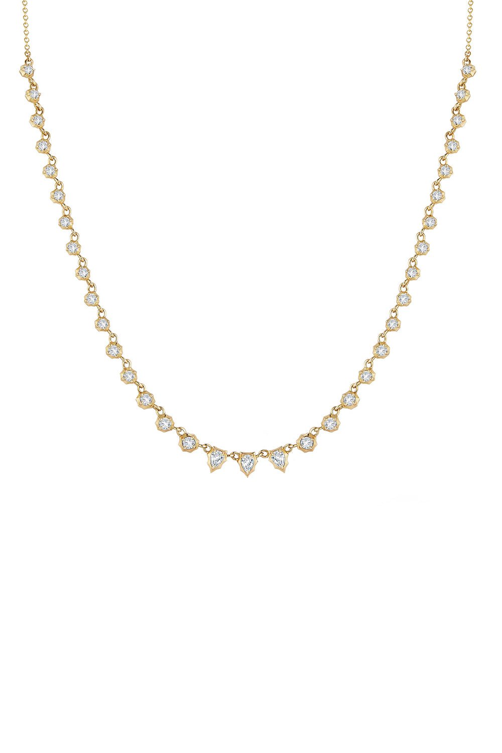 JADE TRAU-Small Envoy Riviera Necklace-YELLOW GOLD
