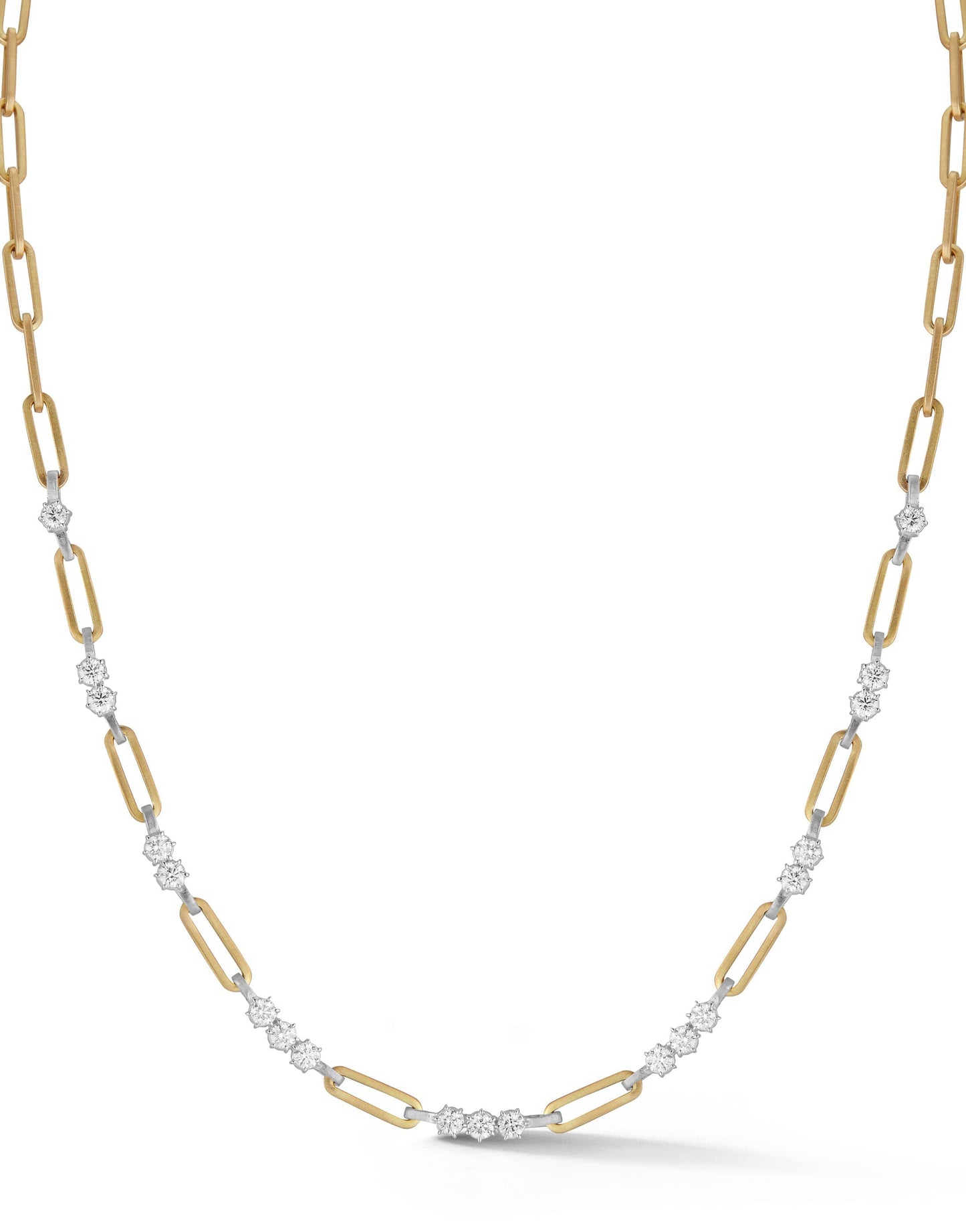 JADE TRAU-Two Tone Pia Chain Necklace-YELLOW GOLD
