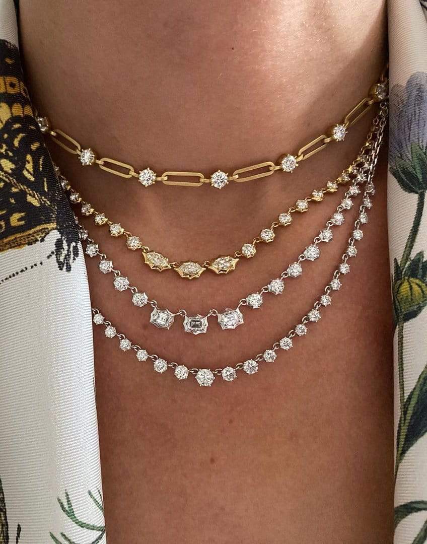 JADE TRAU-Vanguard Riviera Necklace-YELLOW GOLD
