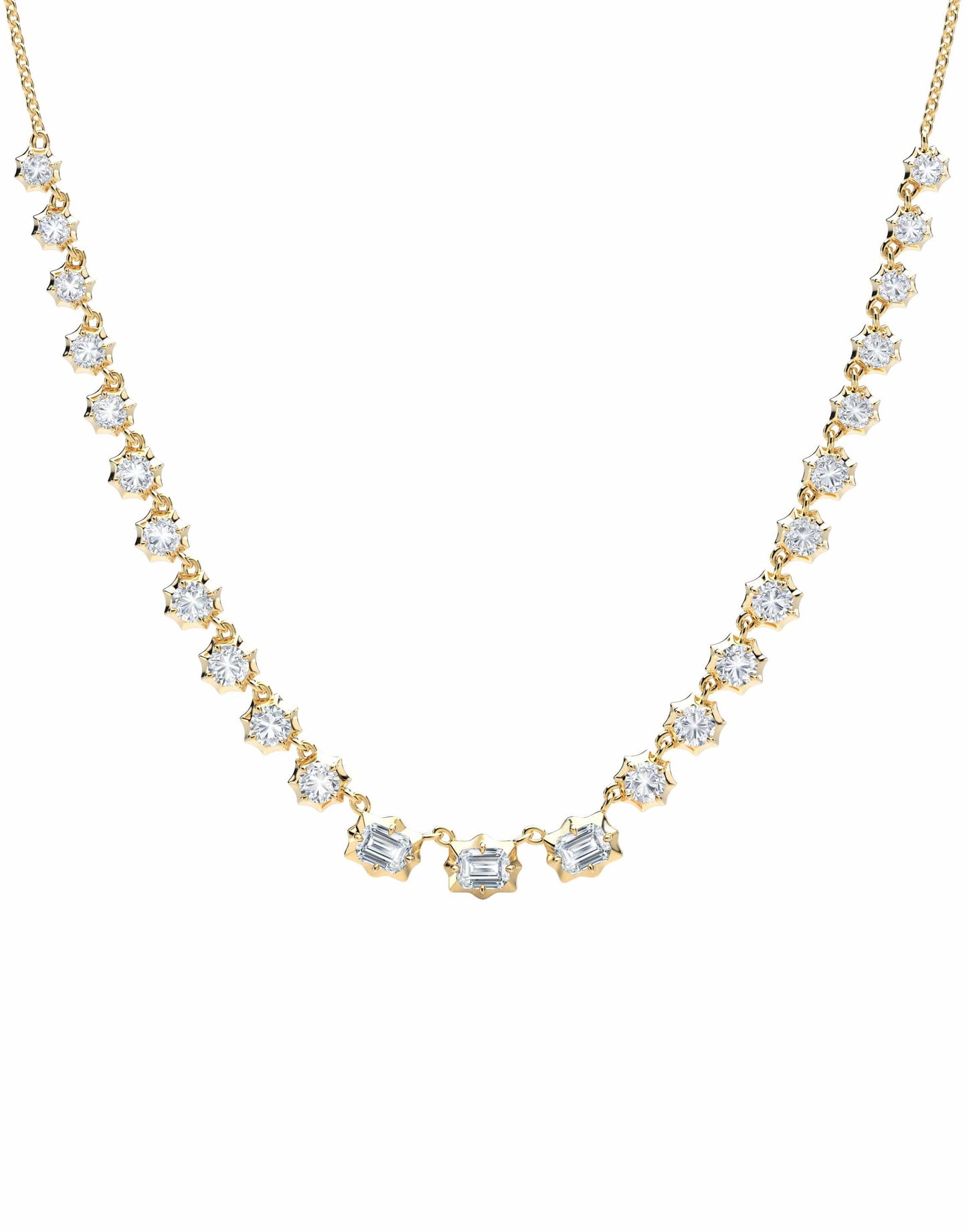 JADE TRAU-Vanguard Riviera Necklace-YELLOW GOLD