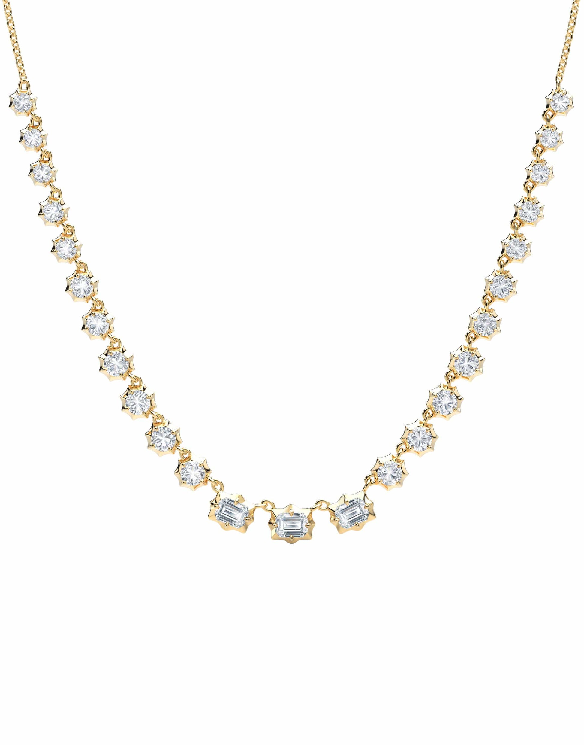 JADE TRAU-Vanguard Riviera Necklace-YELLOW GOLD