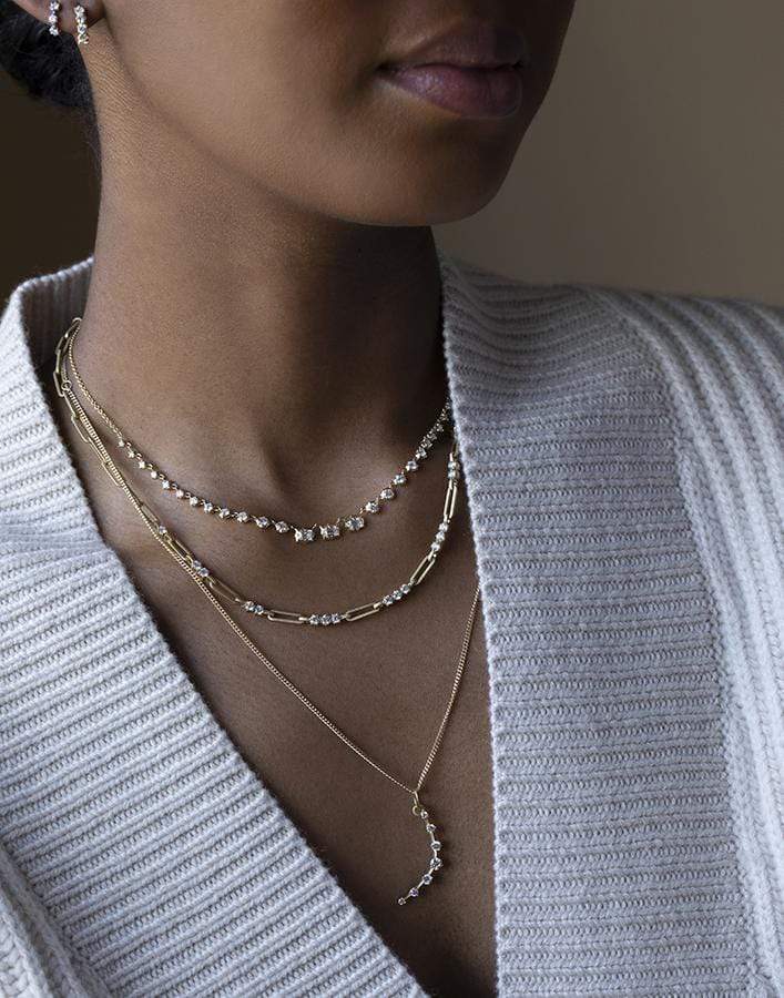 JADE TRAU-Diamond Crescent Charm-ROSE GOLD
