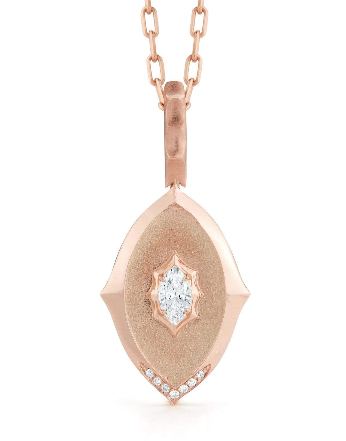 JADE TRAU-Maverick Marquis Diamond Meadllion-ROSE GOLD