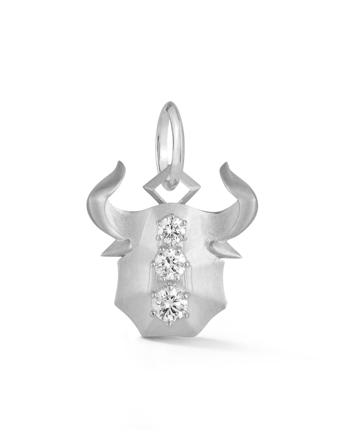 JADE TRAU-Taurus Charm Pendant-WHITE GOLD