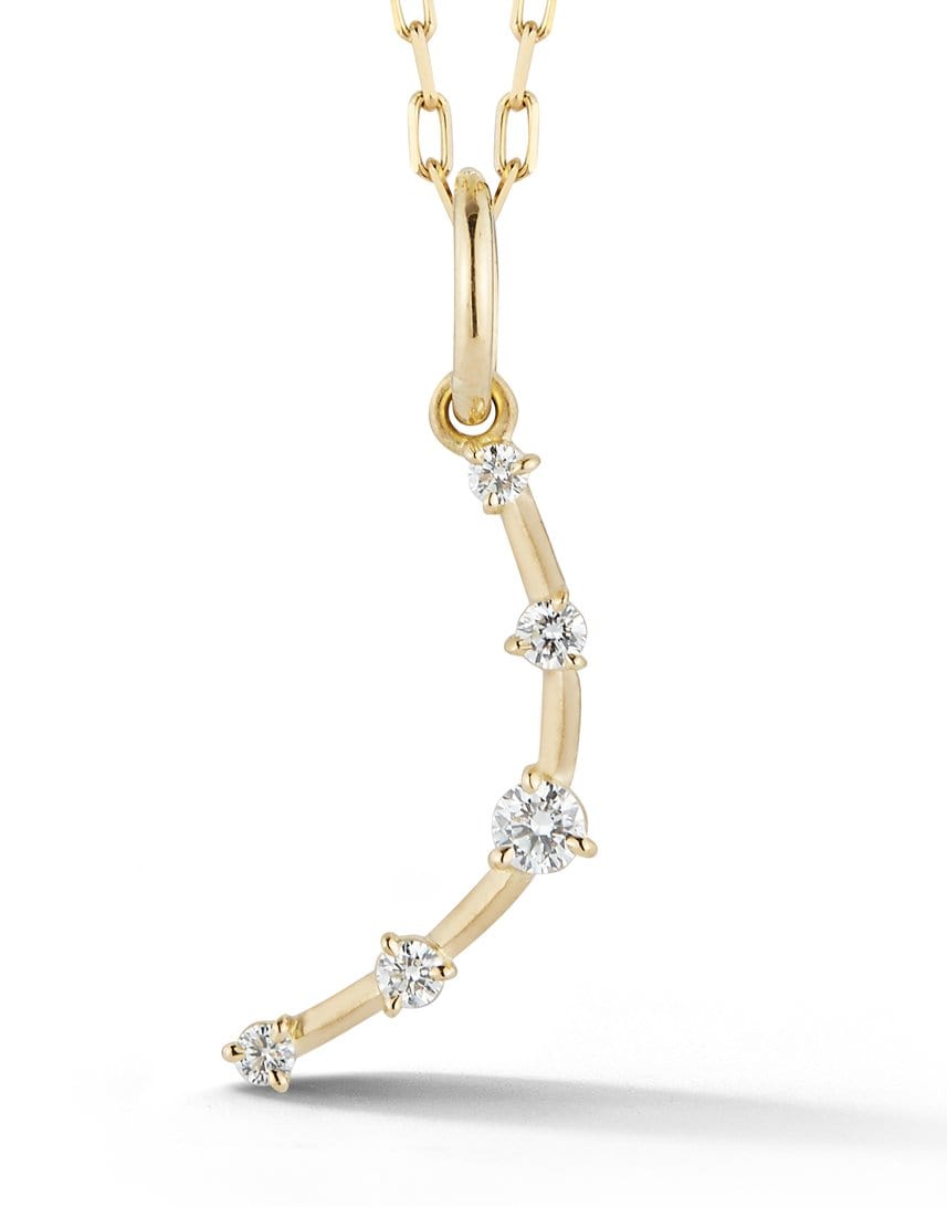 JADE TRAU-Mini Diamond Crescent Charm-YELLOW GOLD