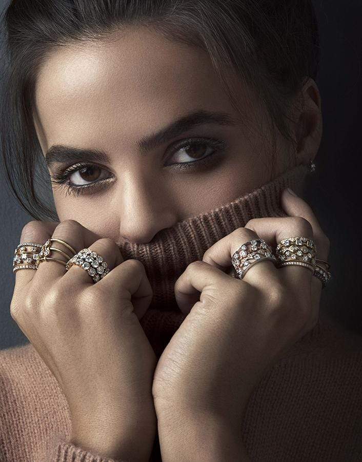 JADE TRAU-Medium Diamond Kismet Band-WHITE GOLD