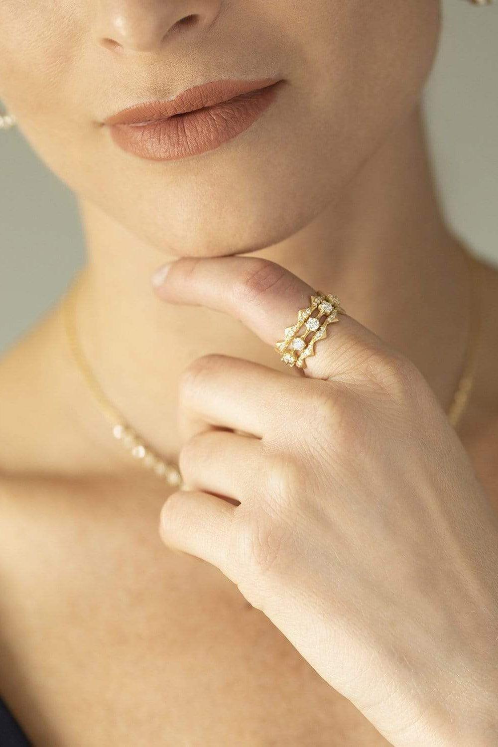 JADE TRAU-Medium Kismet Diamond Band - Yellow Gold-YELLOW GOLD