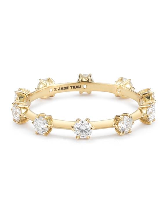 JADE TRAU-Small Diamond Kismet Band-YELLOW GOLD