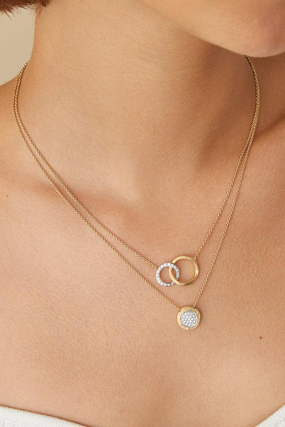 Jaipur Mixed Link Diamond Necklace-YELLOW GOLD-16.5-JEWELRYFINE JEWELNECKLACE O-MARCO BICEGO