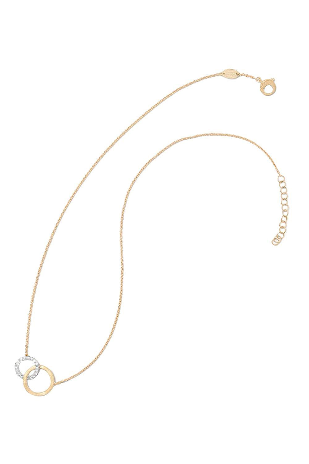 Jaipur Mixed Link Diamond Necklace-YELLOW GOLD-16.5-JEWELRYFINE JEWELNECKLACE O-MARCO BICEGO