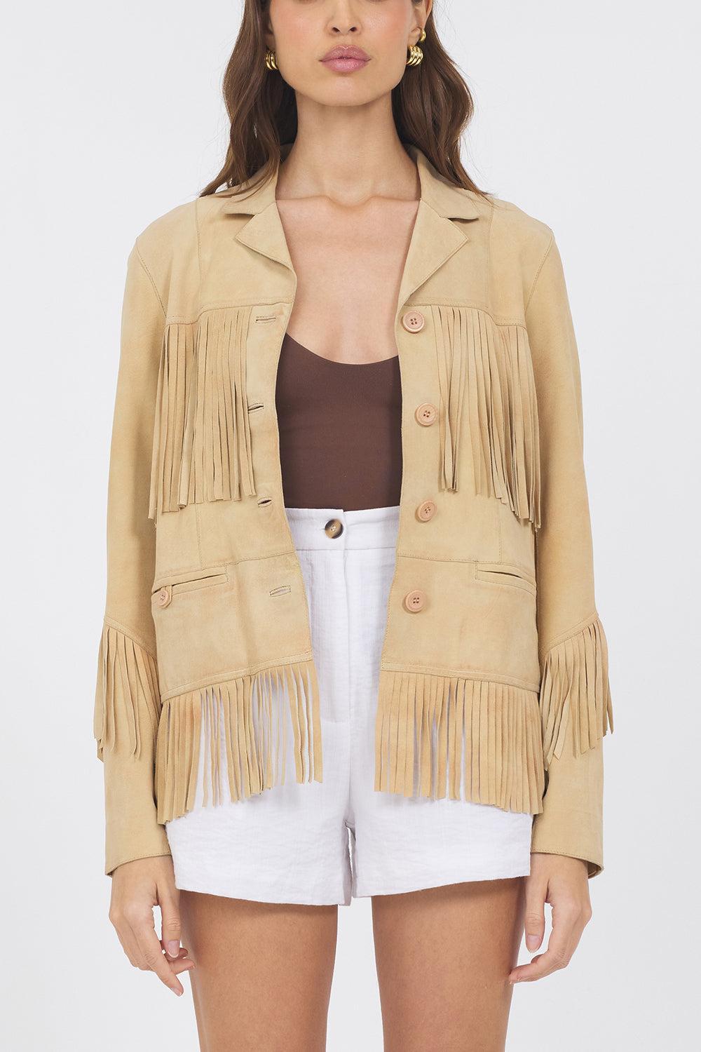 Annie Fringed Jacket-CHAMOIS-S-CLOTHINGJACKETLEATHER-JAKETT