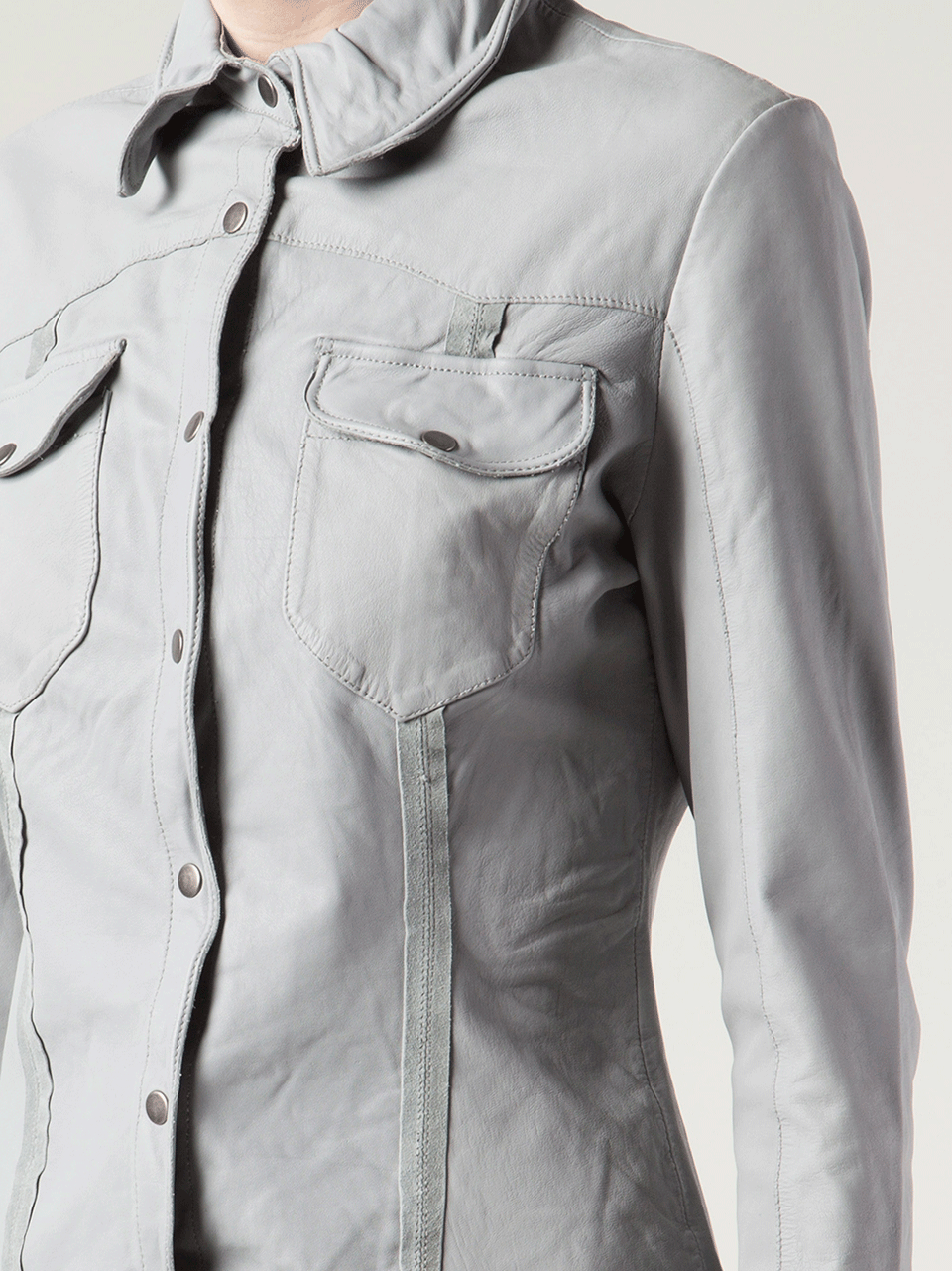 JAKETT-Robin Snap Up Leather Shirt-
