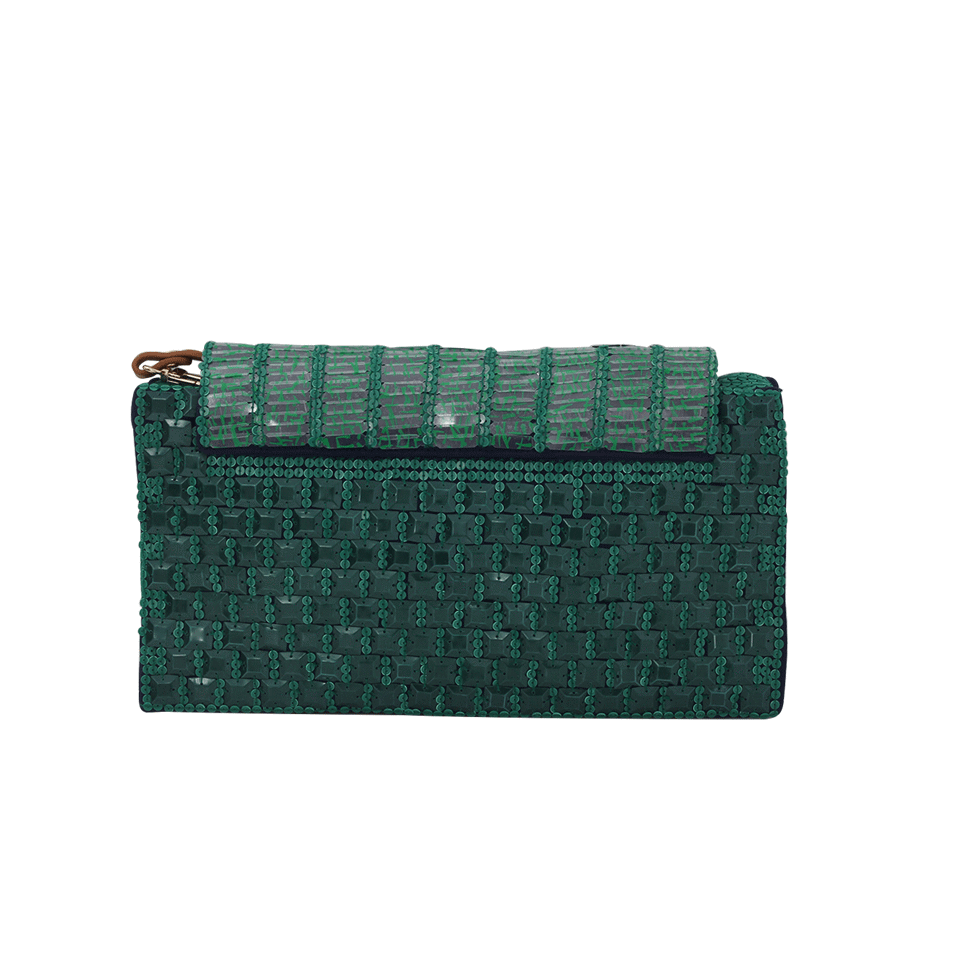 JAMIN PUECH-Tsuga Embroidered Bag-DK GREEN