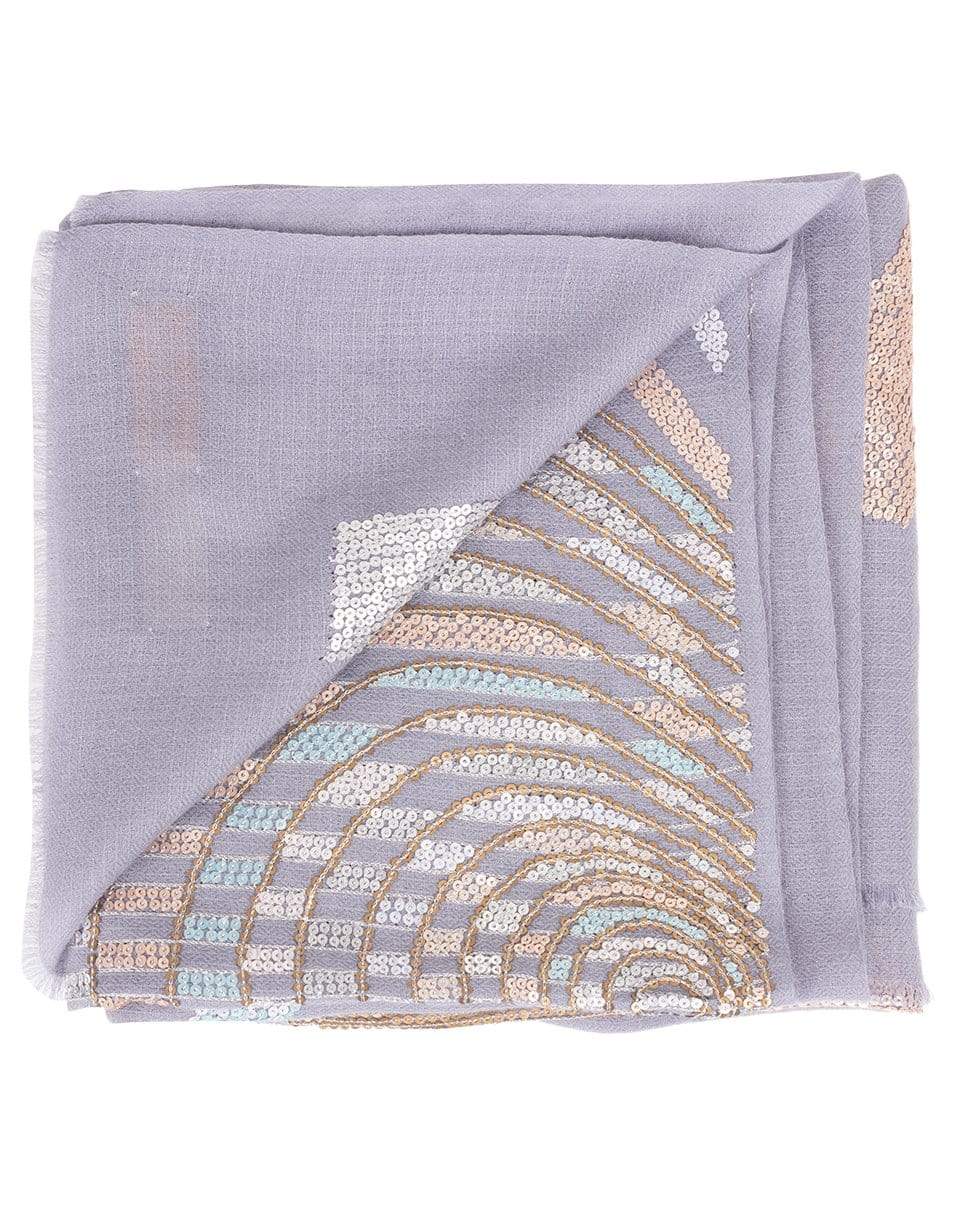 JANAVI INDIA-Pearl Sequence Illusion Scarf-GREY