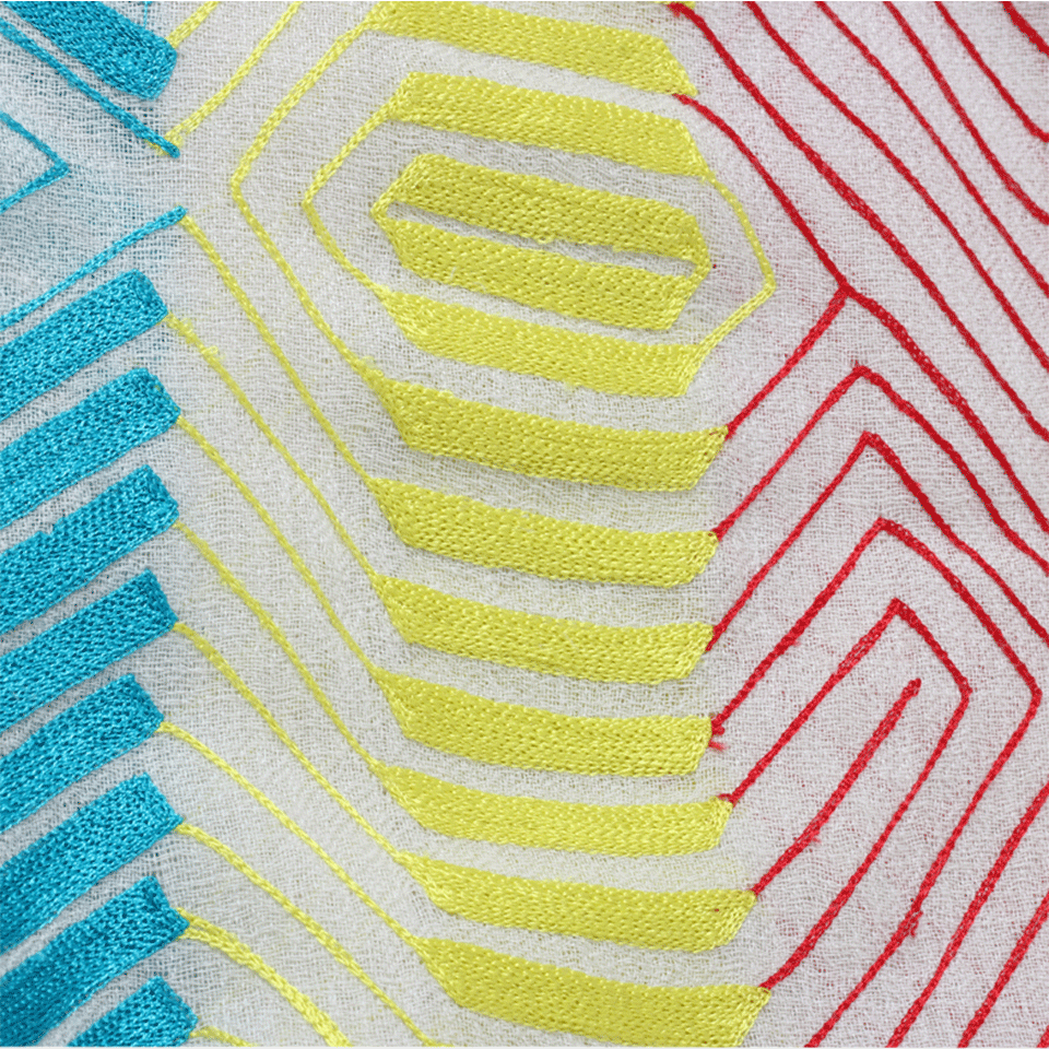 JANAVI INDIA-Polychromatic Zone Scarf-IVORY