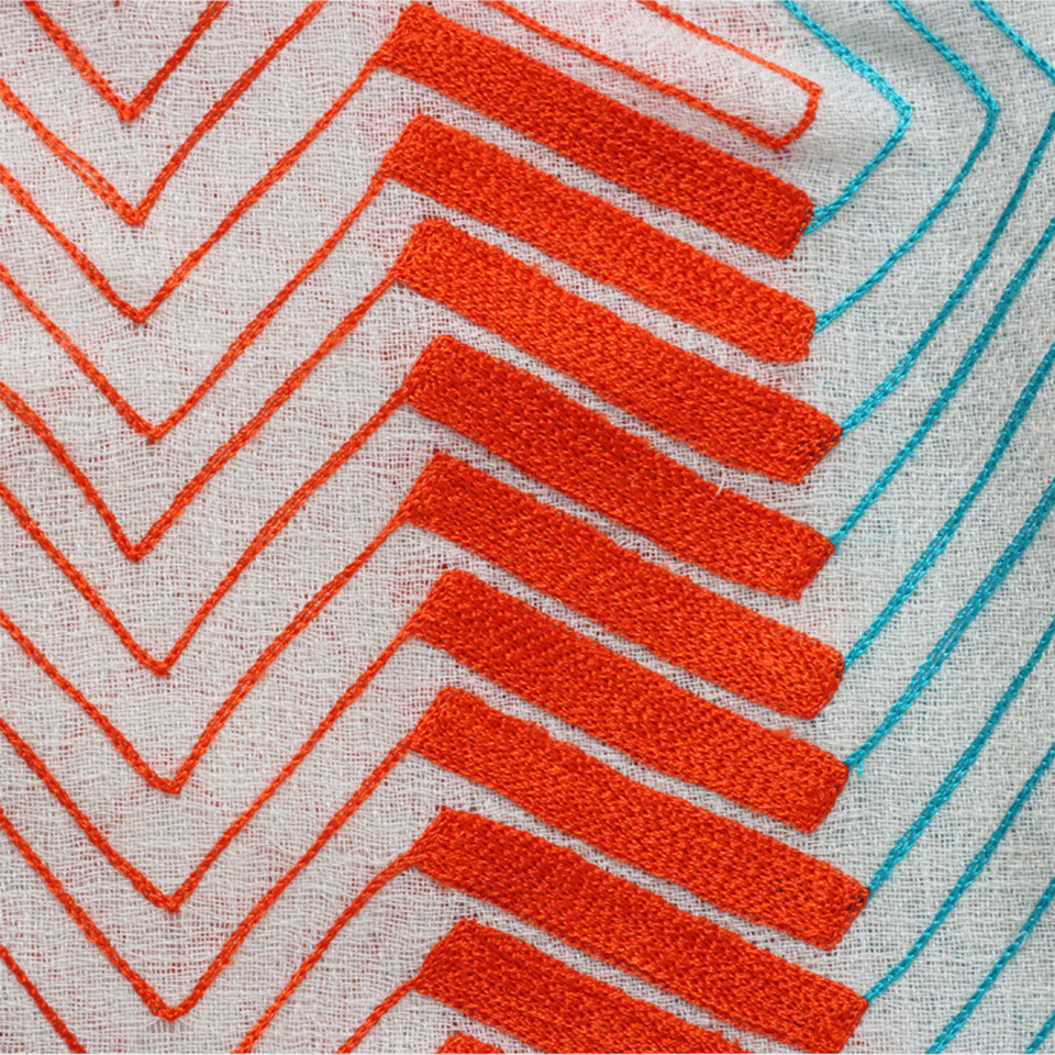 JANAVI INDIA-Polychromatic Zone Scarf-IVORY