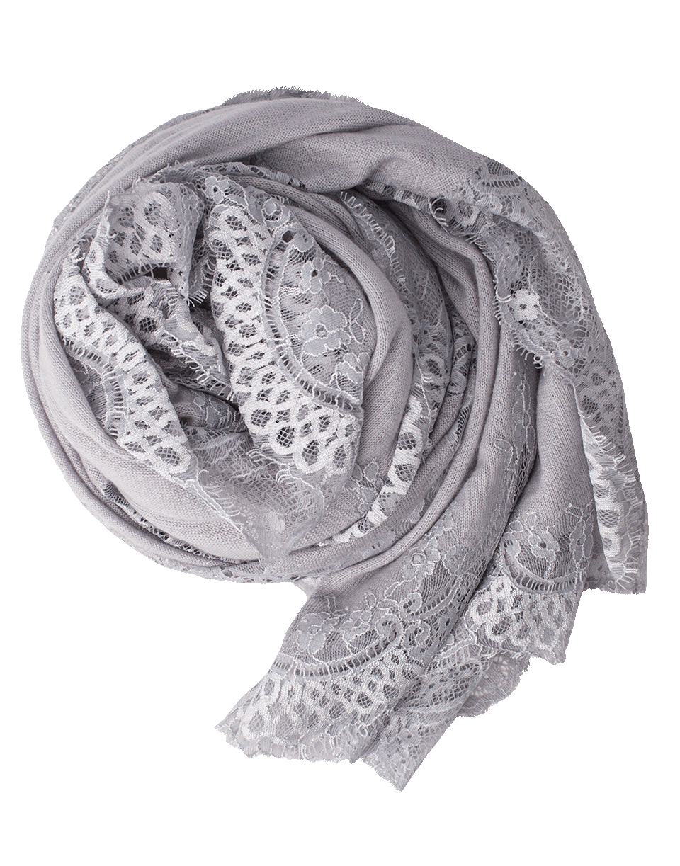 JANAVI INDIA-Lace Border Shawl-LT GREY