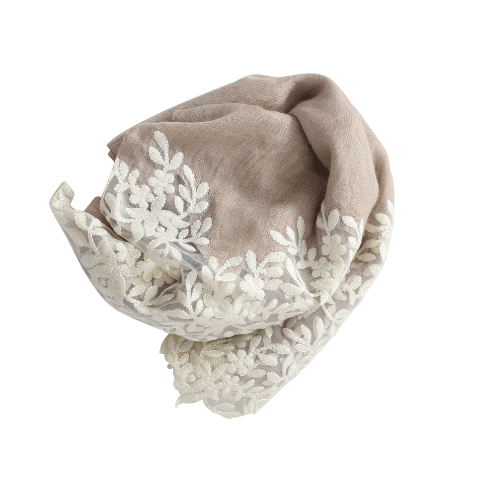 JANAVI INDIA-Embroidered Scarf-LT NAT