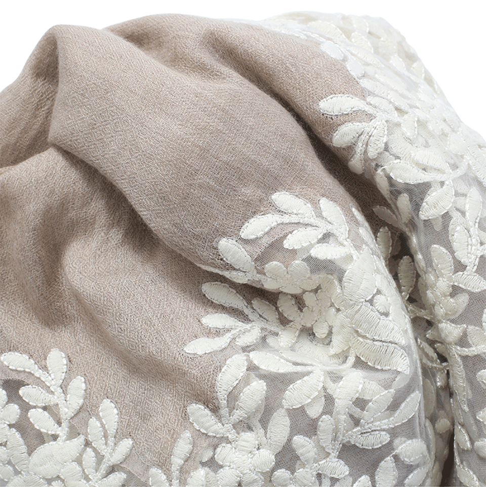 JANAVI INDIA-Embroidered Scarf-LT NAT