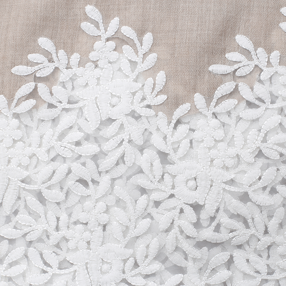 JANAVI INDIA-Embroidered Scarf-LT NAT