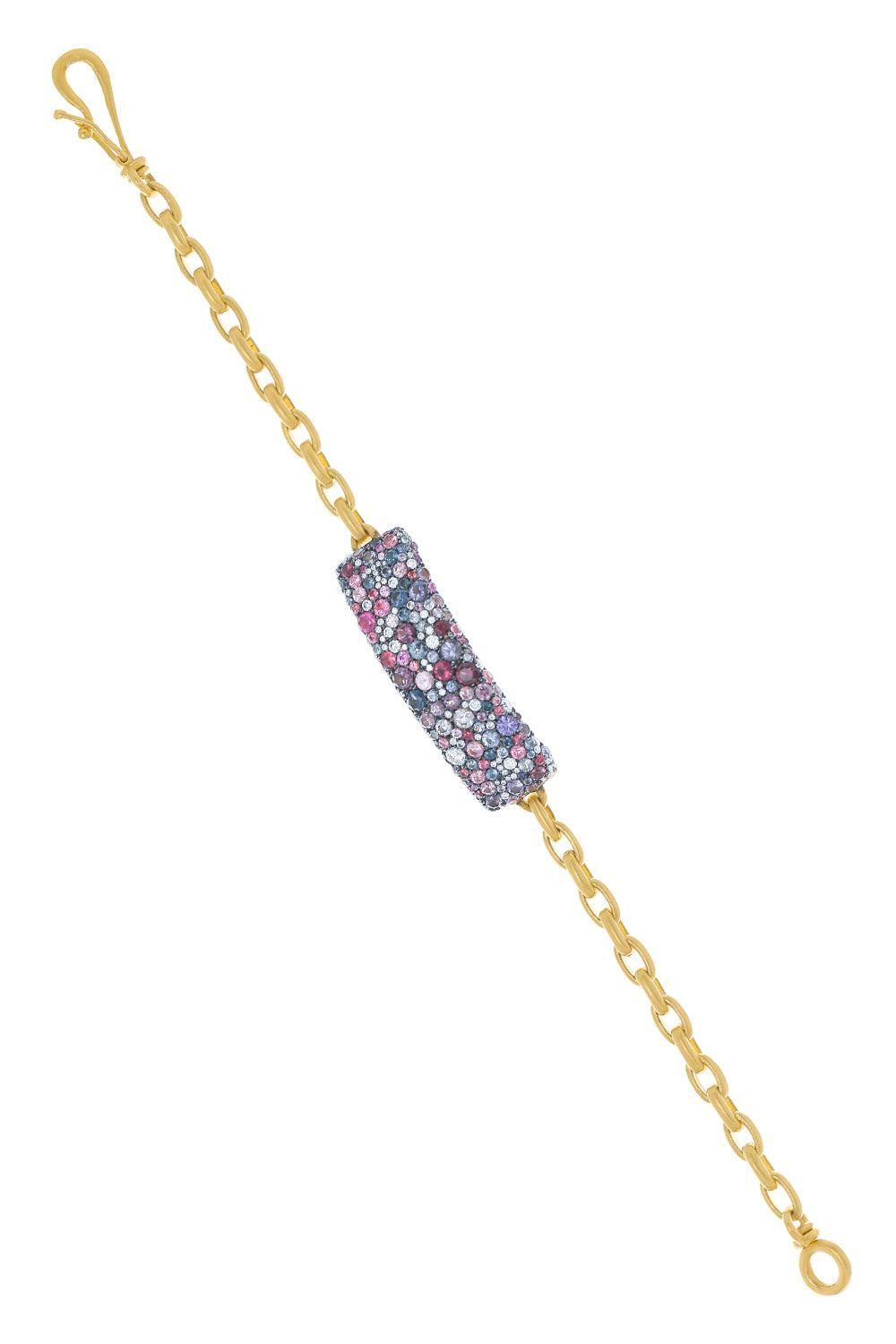 Spinel Diamond Bracelet-YELLOW GOLD-JEWELRYFINE JEWELBRACELET O-JARED LEHR