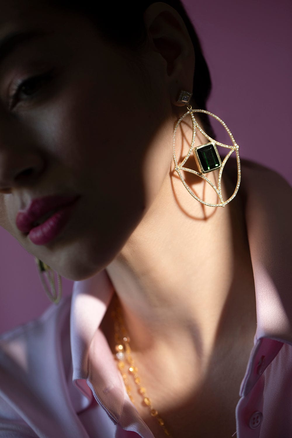 JARED LEHR-Green Toumaline Earrings-YELLOW GOLD