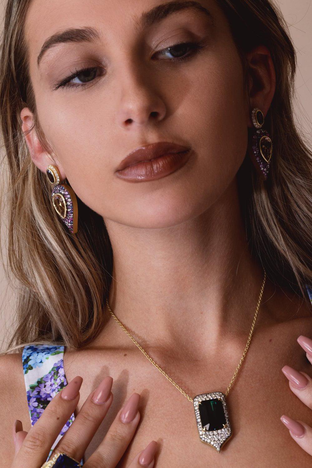 JARED LEHR-Morganite Spinel Earrings-YELLOW GOLD