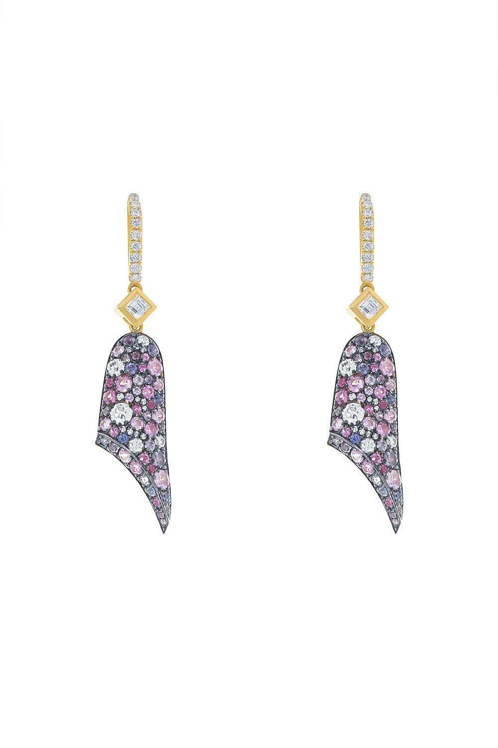 Pink Purple Sapphire Earrings-YELLOW GOLD-JEWELRYFINE JEWELEARRING-JARED LEHR
