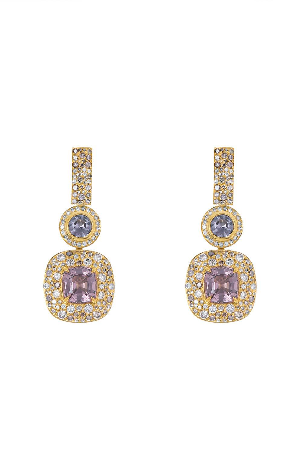 Spinel Diamond Earrings-YELLOW GOLD-JEWELRYFINE JEWELEARRING-JARED LEHR
