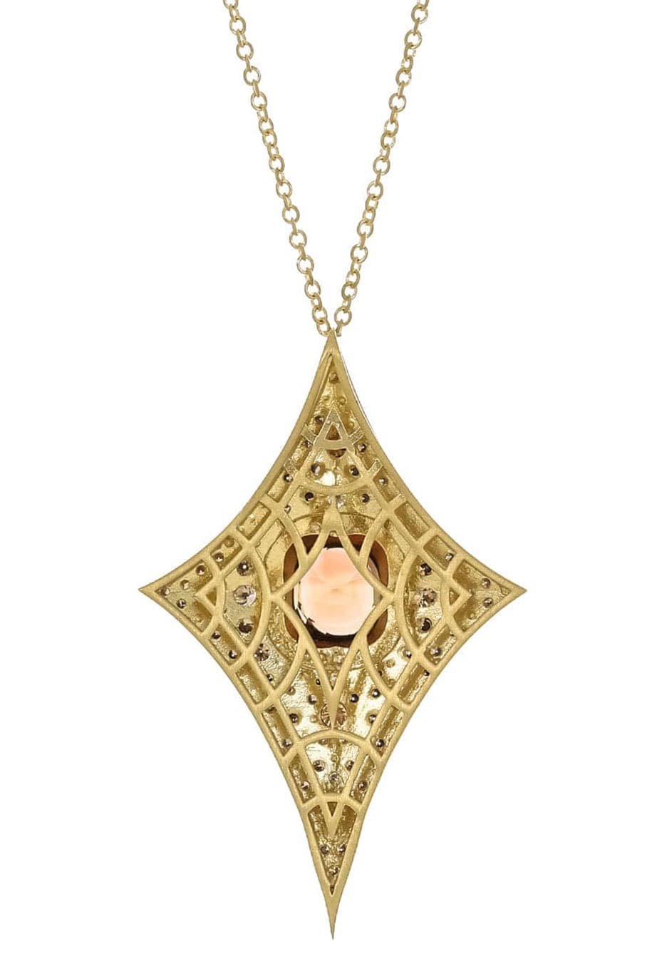 JARED LEHR-Champagne Diamond and Tourmaline Necklace-YELLOW GOLD