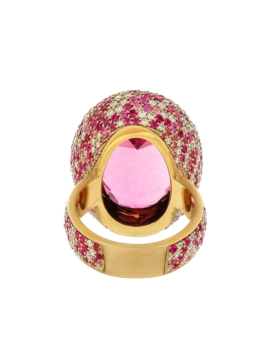 JARED LEHR-Pink Tourmaline and Sapphire Ring-YELLOW GOLD