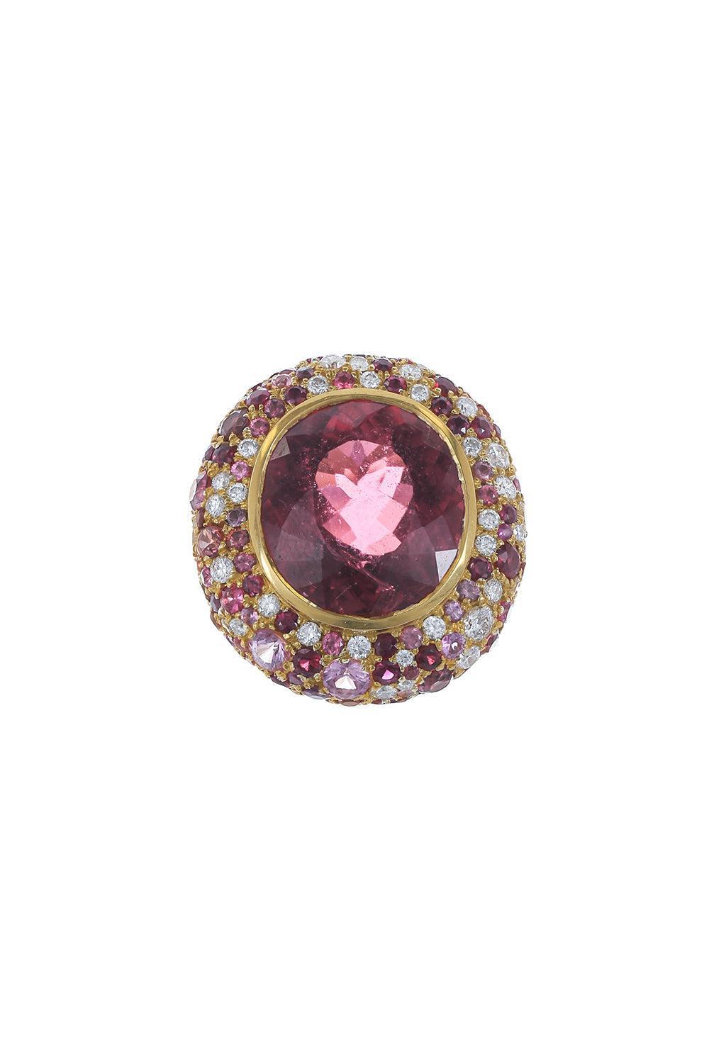 Rubelite Pink Sapphire Ring-YELLOW GOLD-7-JEWELRYFINE JEWELRING-JARED LEHR