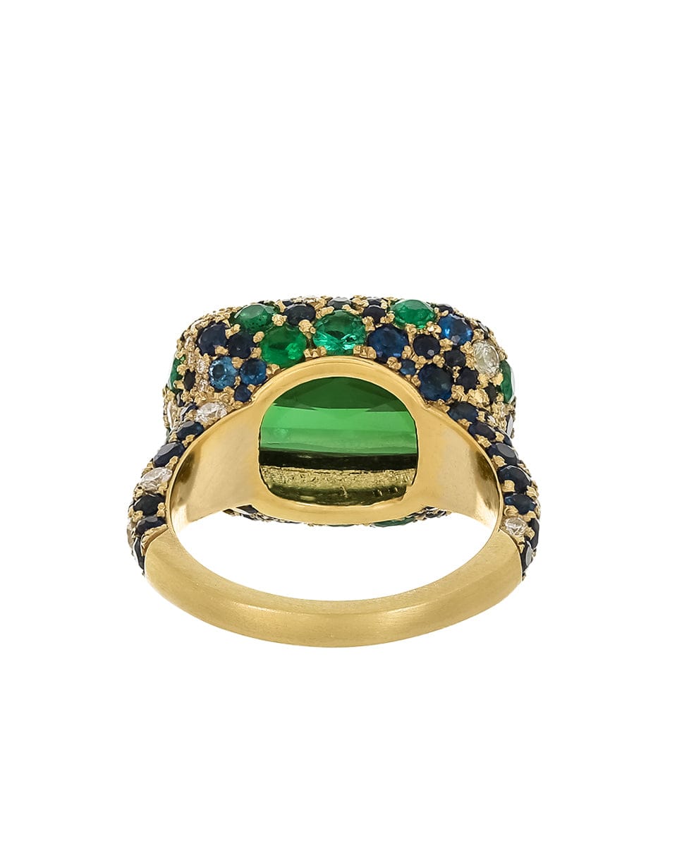 JARED LEHR-Tourmaline and Sapphire Ring-YELLOW GOLD