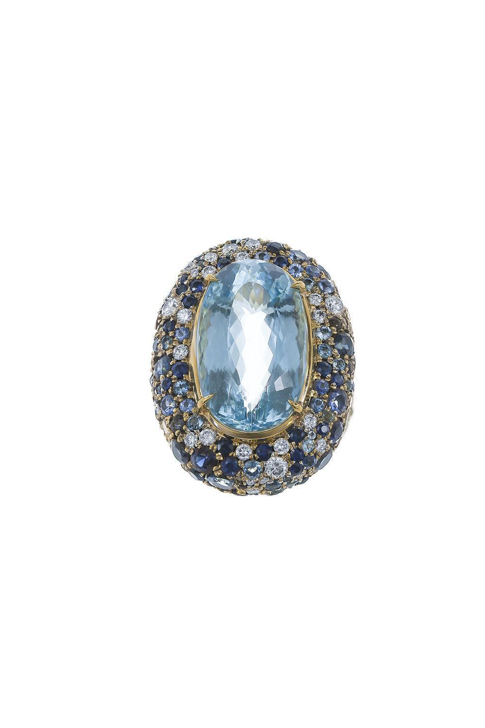 Aquamarine Sapphire Ring-YELLOW GOLD-7.25-JEWELRYFINE JEWELRING-JARED LEHR