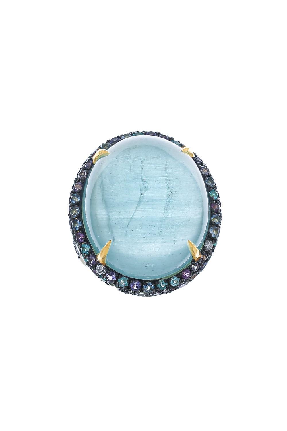 Purple Sapphire Paraiba Diamond Ring-YELLOW GOLD-7.5-JEWELRYFINE JEWELRING-JARED LEHR