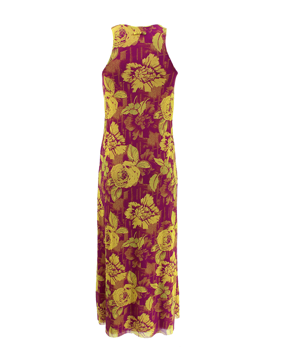 JEAN PAUL GAULTIER SOLIEL-Sleeveless Scoop Neck Floral Print Dress-