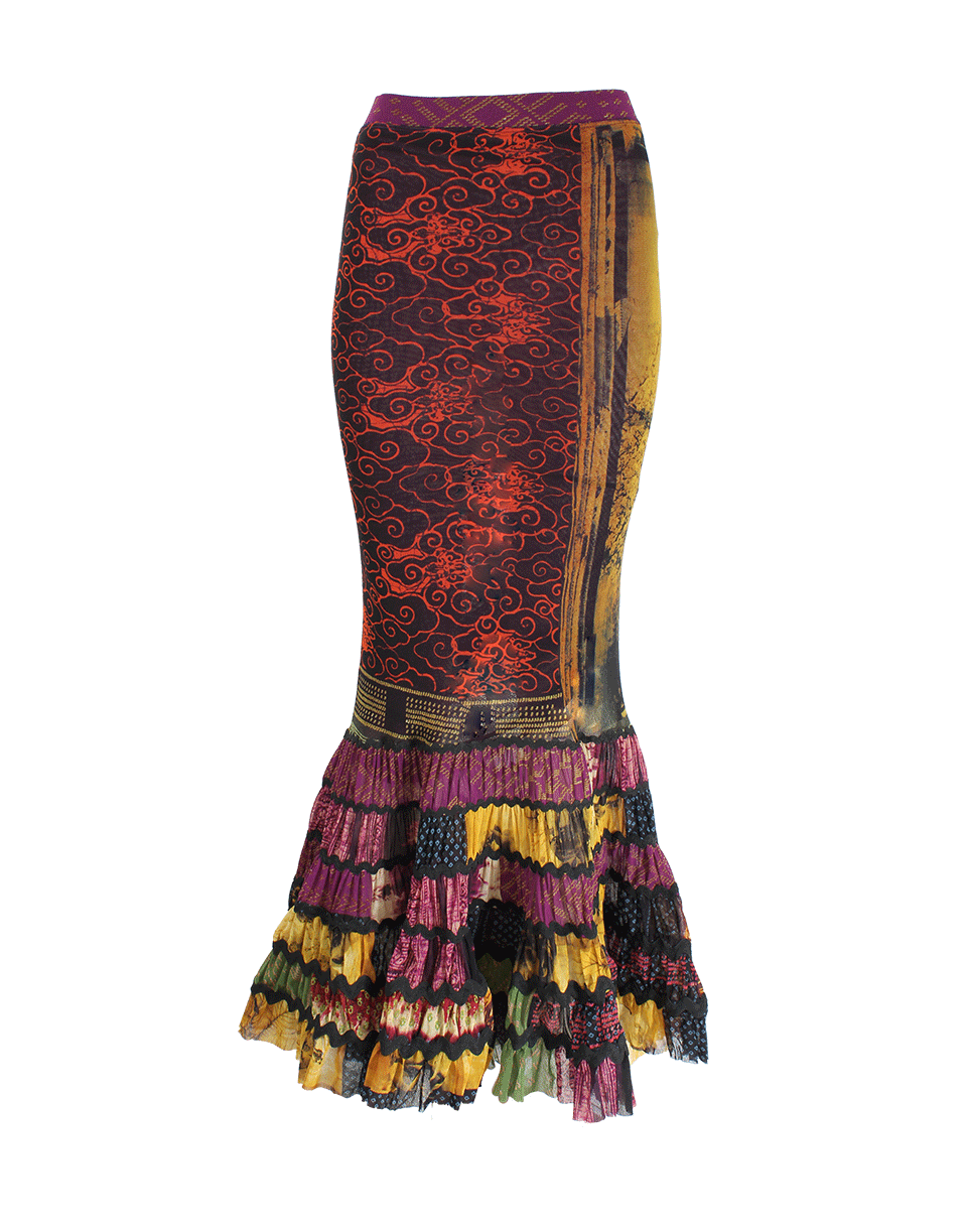 JEAN PAUL GAULTIER SOLIEL-Printed Fish Tail Skirt-