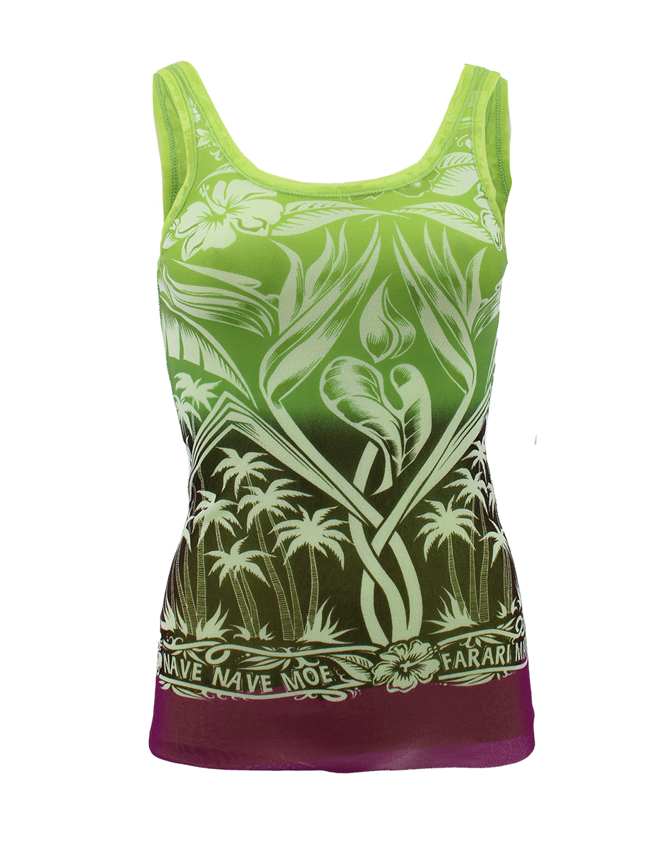JEAN PAUL GAULTIER SOLIEL-Scoopneck Tropical Print Tank-