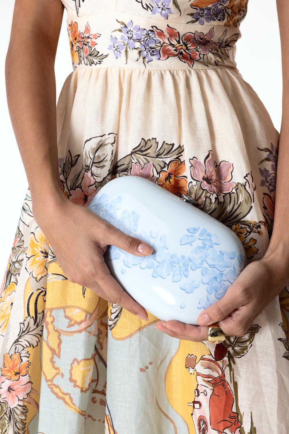 Elina Plus Clutch - Baby Blue Blossom-BABYBLUE-O/S-HANDBAGCLUTCHES-JEFFREY LEVINSON